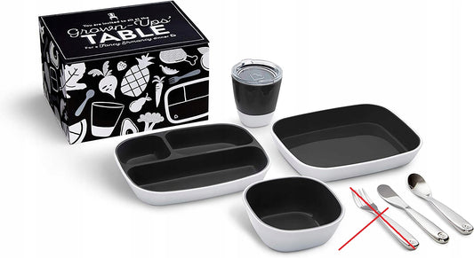 MUNCHKIN set de vaisselle acier inoxydable plastique