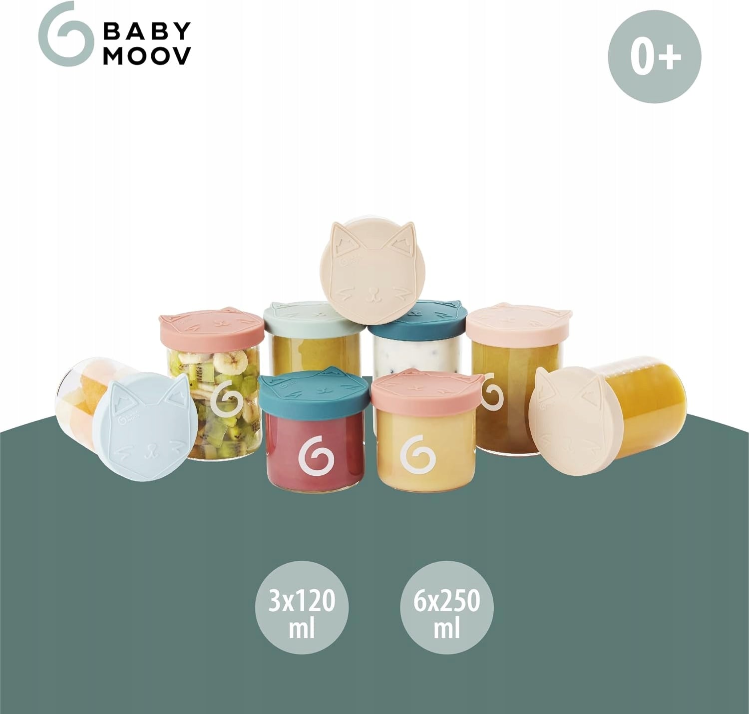 BABYMOOV ISY BOWLS SKLENENÉ nádoby 6x250 3x120