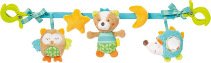 FEHN Kette zum Aufhängen an Kinderwagen, Bettchen, Babyschale FehnLand SCHLAFWALD 49 cm