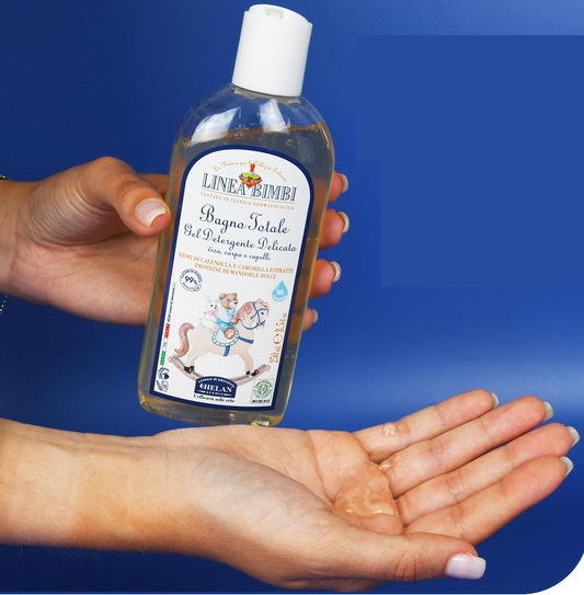 HELAN Linea Bimbi żel do kąpieli i płyn do włosów z białkiem migdałowym 250 ml 0 +