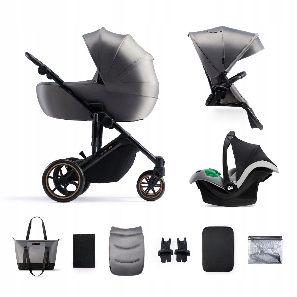 KINDERKRAFT PRIME2 PRO 3v1 multifunkční kočárek do 22kg + autosedačka MINK PRO