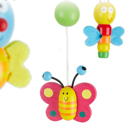 BIECO 3D Flori și insecte, carusel din lemn pentru pătuț, 26 x 39 cm