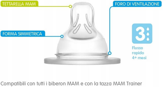 MAM tétines pour biberons 4m+ x2