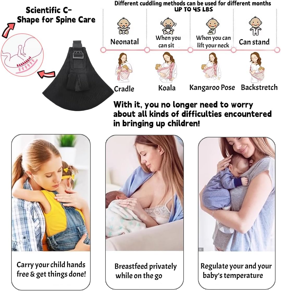Portabebés ajustable para niños de 3 a 36 meses, negro