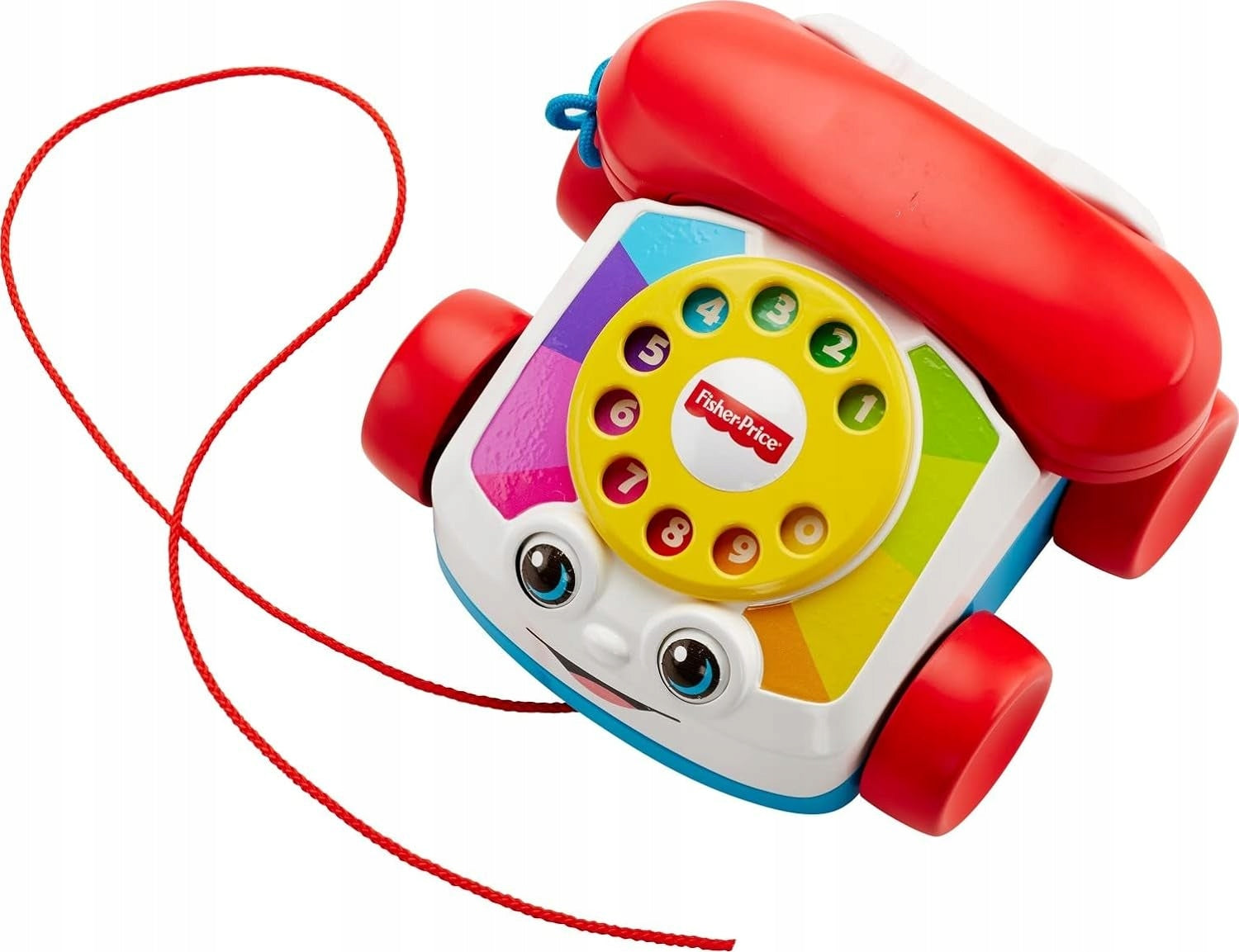 FISHER-PRICE telephone with a dial to turn and a string to pull