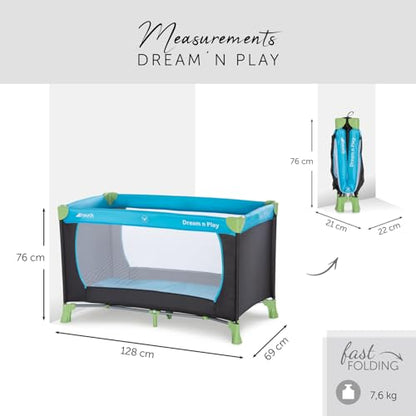 Hauck Dream N Play ταξιδιωτικό κρεβατάκι Waterblue 120x60 cm
