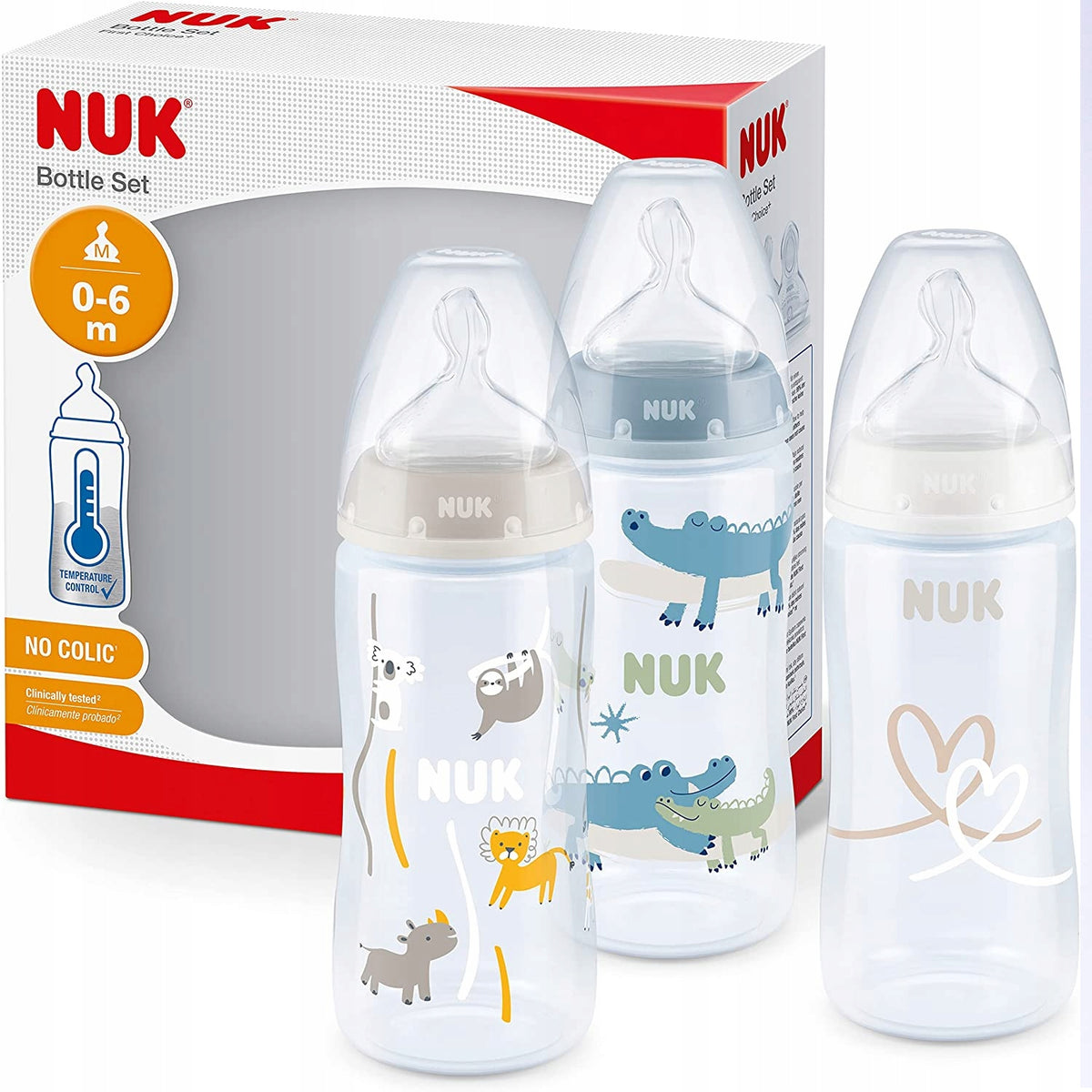 NUK No Colic zestaw butelek 3x 300 ml 0-6 – zdjęcie 1