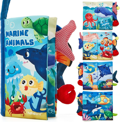 HAHALAND Animaux Marins livre sensoriel SUSPENSION 12,5 x 22 cm