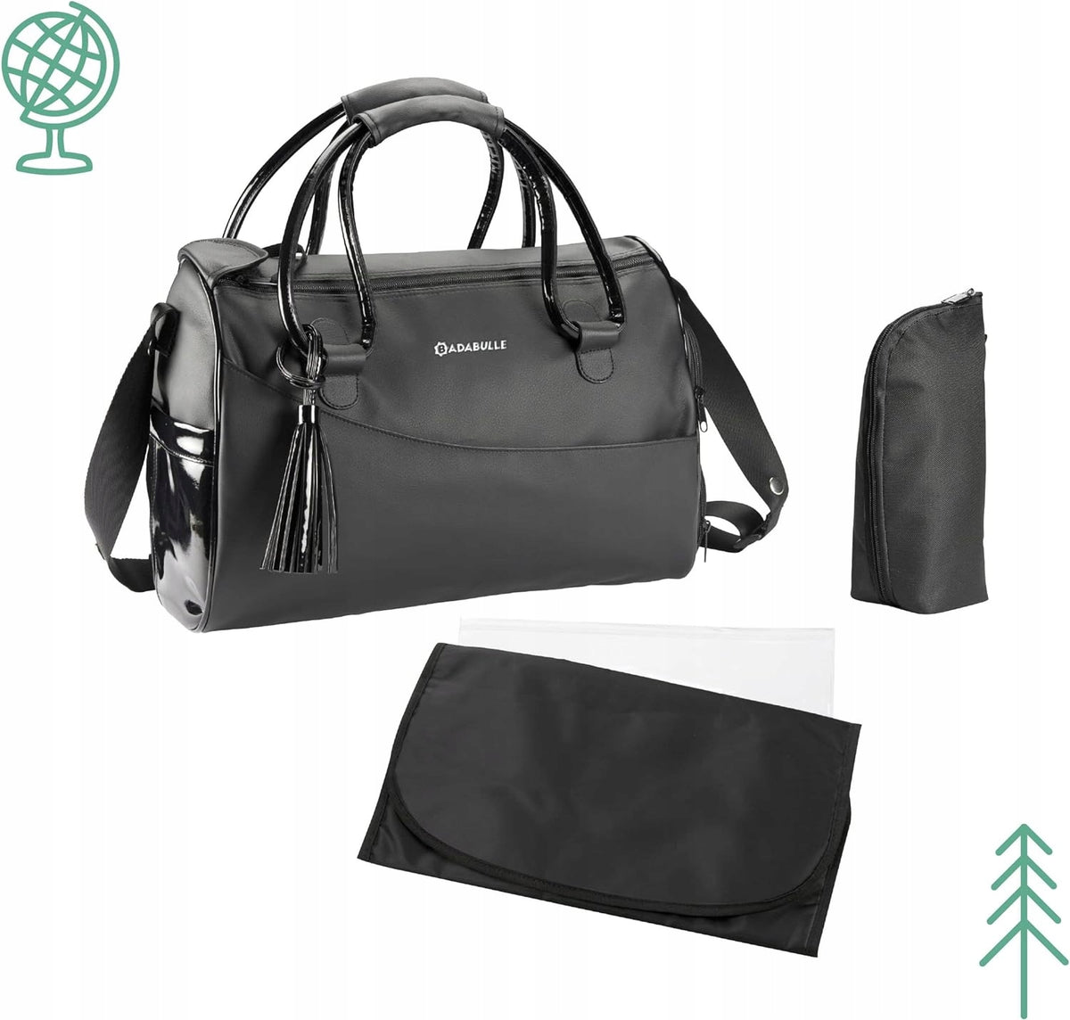 BADABULLE Wickeltasche + Zubehör GLOSSY