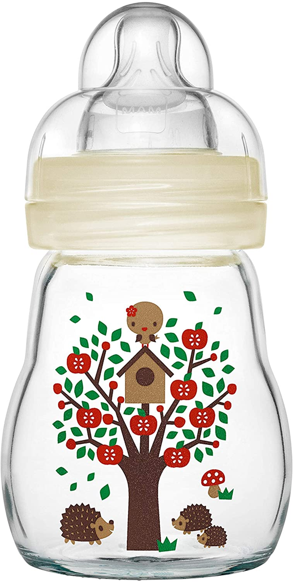 MAM Feel Good γυάλινο μπιμπερό 170 ml 0 μηνών+ θηλή 1