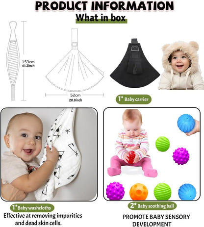 Portabebés ajustable para niños de 3 a 36 meses, negro