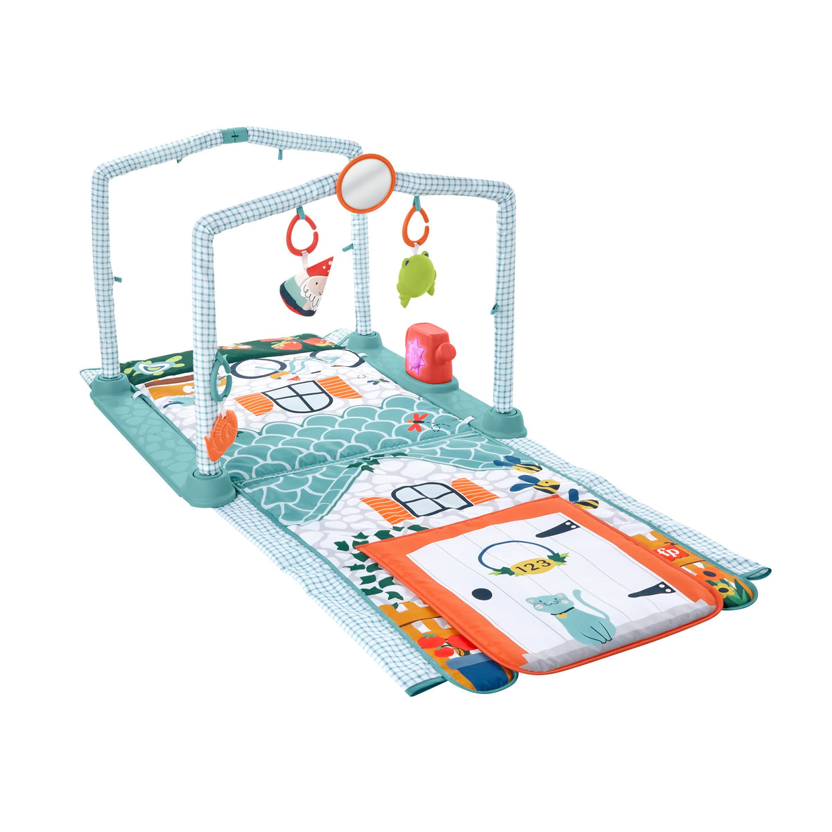 FISHER-PRICE 3-in-1 Spieldecke Lernspielzeug Entdeckerhaus