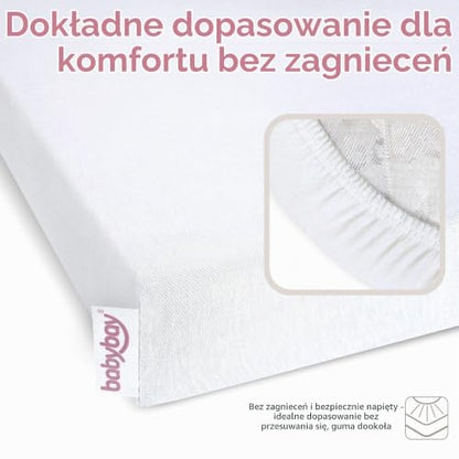 BABYBAY Deluxe Organic prześcieradło 89x50 cm białe