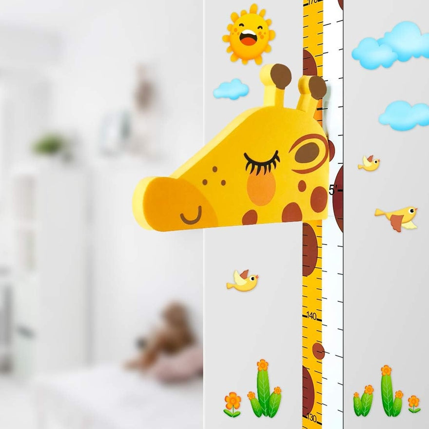 DUOUPA miarka wzrostu z przesuwaną głową ŻYRAFY 180 cm + naklejki na ścianę