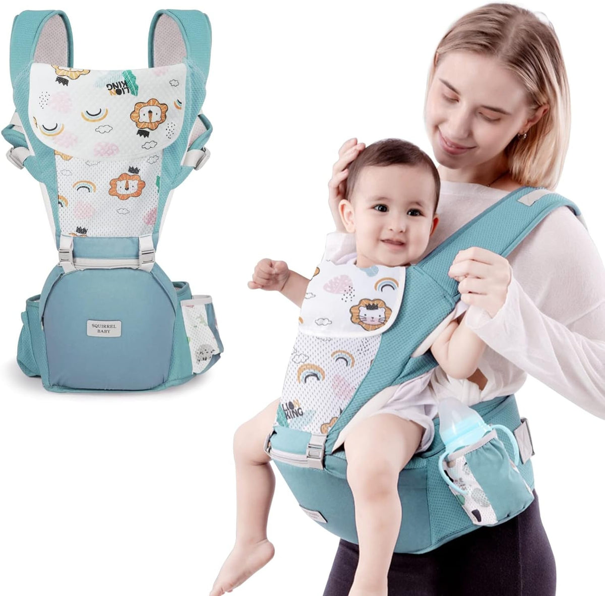 NUKIED ergonomikus babahordozó csípőövvel 6 az 1-ben