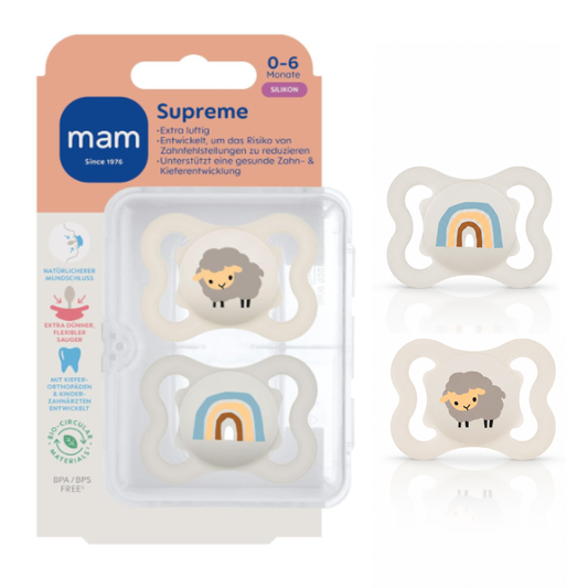 MAM Supreme szilikon nyugtató cumi 0-6 hónapos korig, 2 db