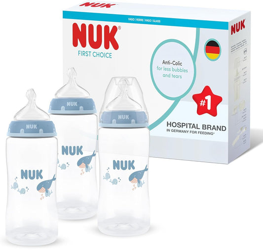 NUK First Choice σετ 3x μπιμπερό 300 ml θηλή M 3m+ ΦΑΛΑΙΝΑ