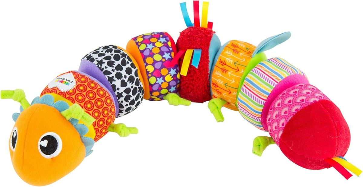 LAMAZE Mix & Match omidă senzorială cu zornăitoare, 8 piese cu arici, 44 cm