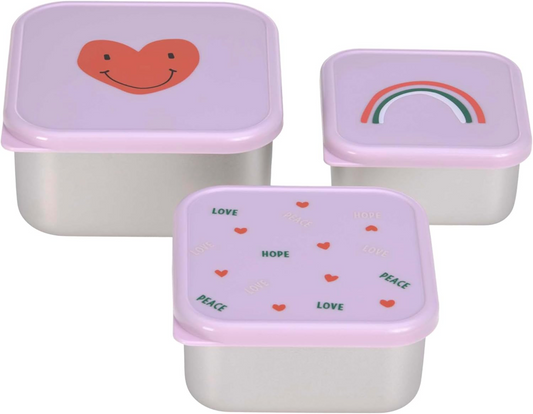 LASSIG Snackbox scatole in acciaio per snack x3