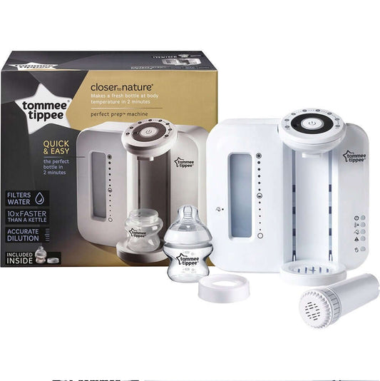 TOMMEE TIPPEE Perfect Prep EKSPRES DO MLEKA 2 min. biały podgrzewacz do mleka z filtrem i akcesoriami