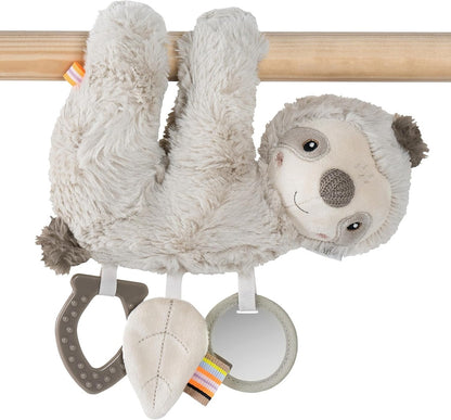FEHN Activity plush SLOTH stroller and car seat toy, 22 cm