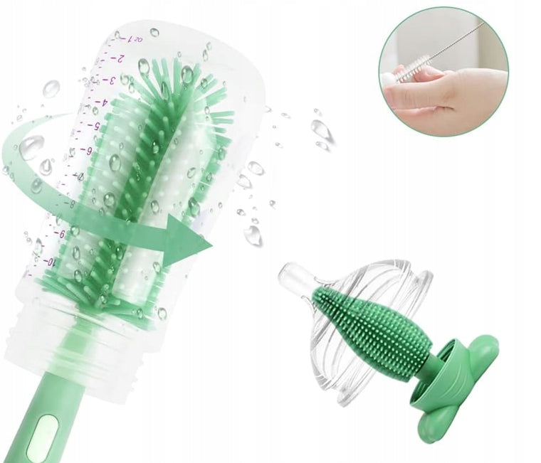 VICLOON set 3 en 1 cepillos de silicona para limpiar biberones, chupetes y pajitas 28cm