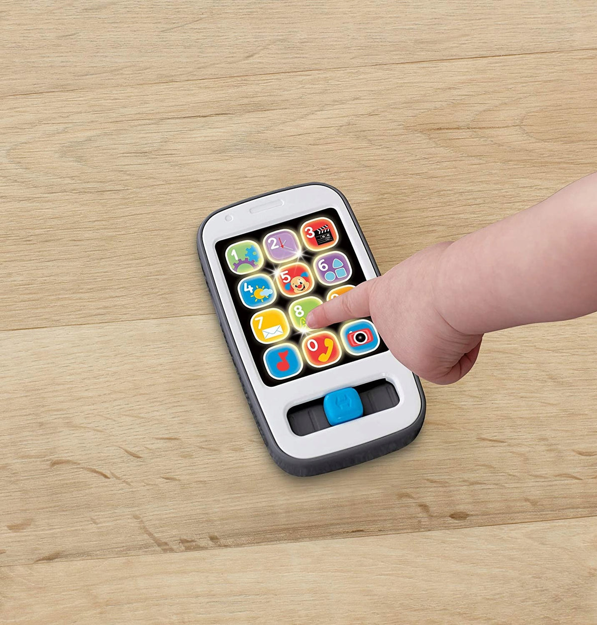 FISHER-PRICE smartfon interaktywny J.NIEMIECKI dla dzieci z 12 przyciskami i dźwiękami