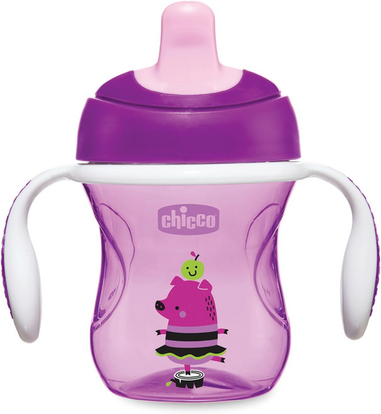 CHICCO Tréningový pohárik s náustkom 200 ml 6 m+