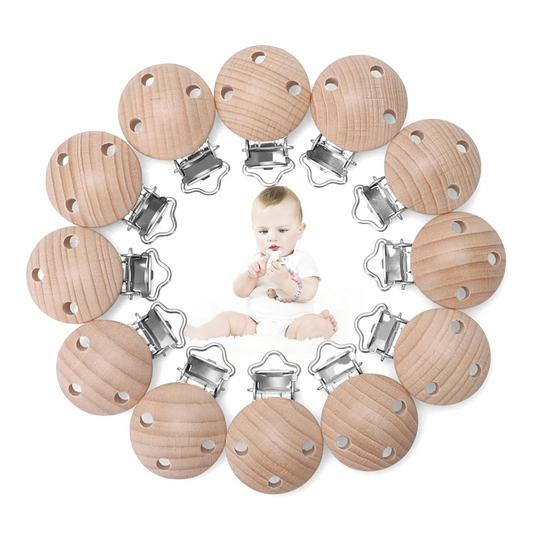 KIGNIOTE houten clips voor speenketting 12 stuks