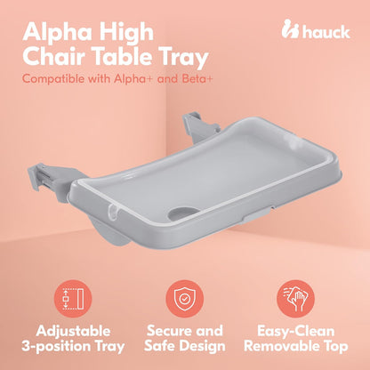 HAUCK Alpha Tray Grey ekstra bakke bordplade til højstol