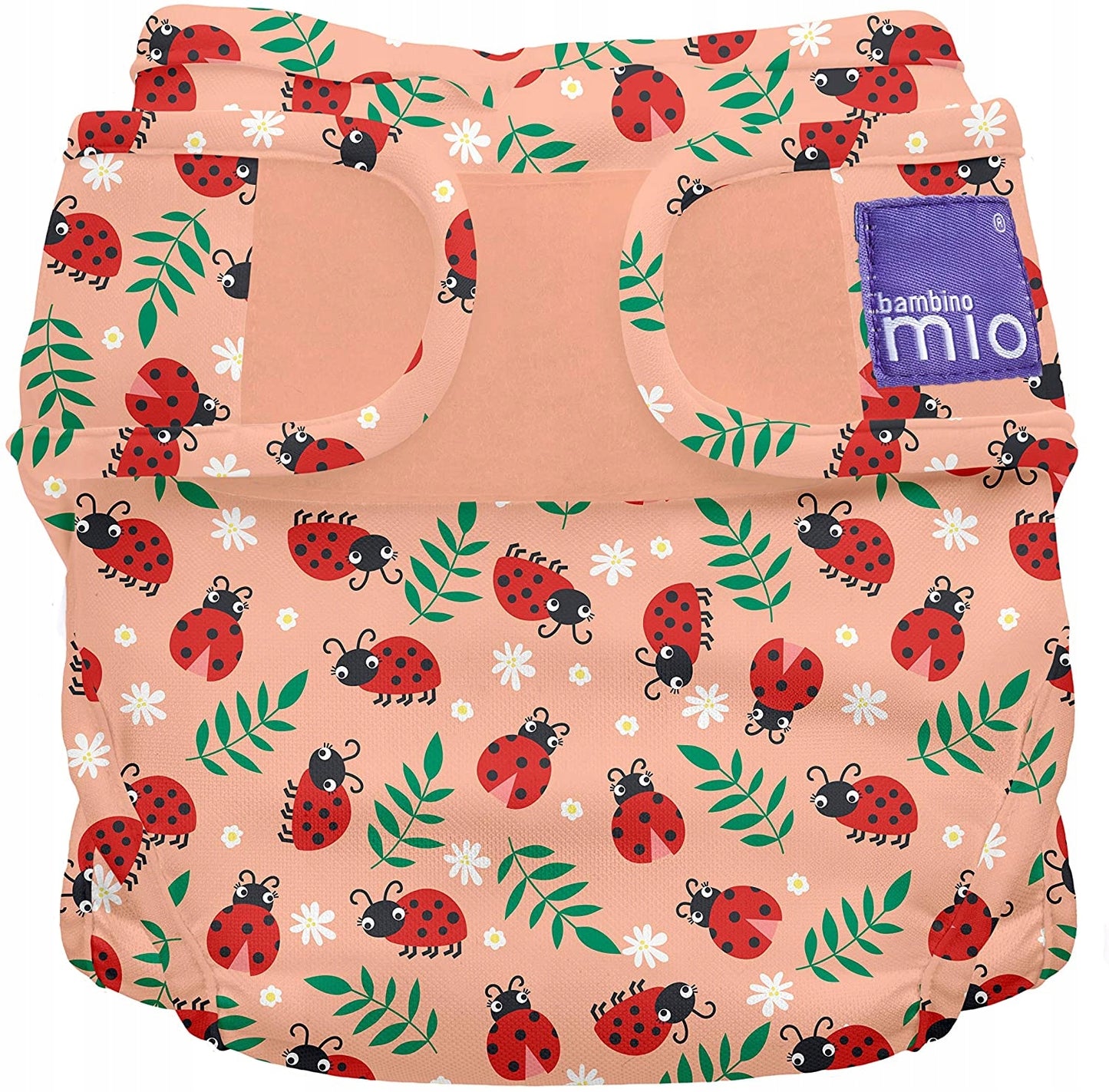 nappy cover - reusable nappy wrap pink color with ladybird motif