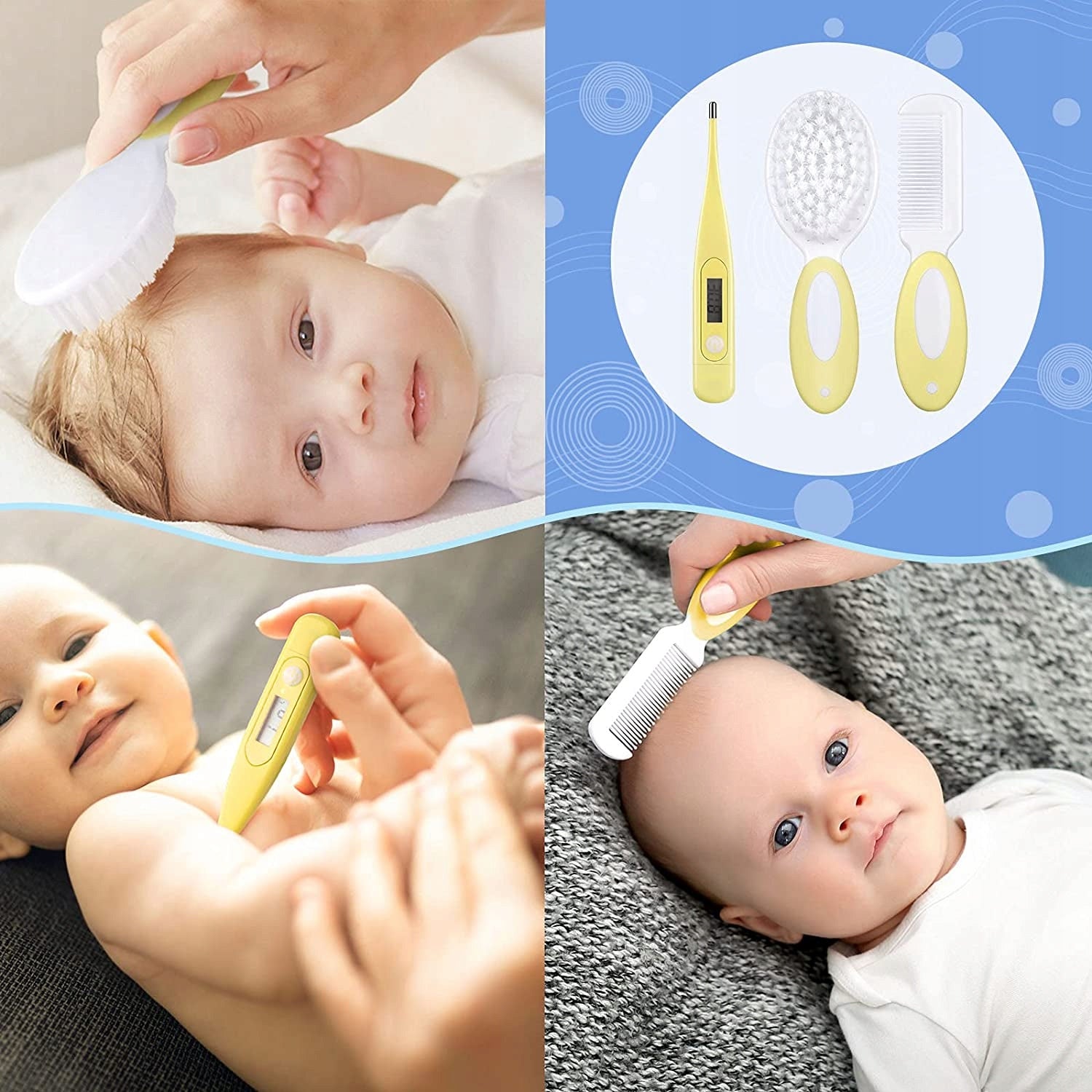LICTIN Baby Hair Care SetBaby care set 16 itemsage 0 +colour yellowmaterials EVA and nylonNew