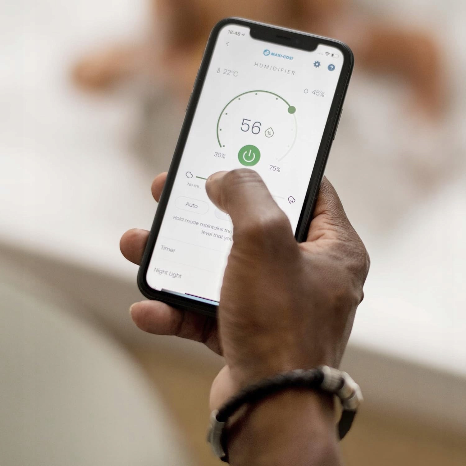 MAXI-COSI Breathe zdalny nawilżacz powietrza 24 h aplikacja Connected Home