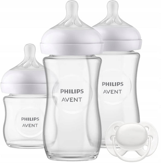 PHILIPS AVENT Natural Response zestaw 3 butelki SZKLANE + smoczek