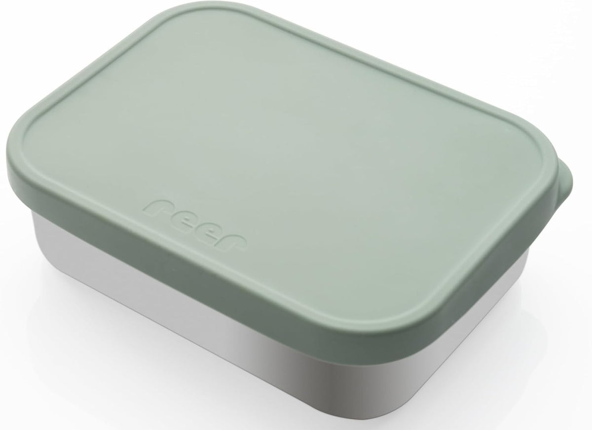 REER svačinový box z nerezové oceli s přihrádkou 700 ml 12x16 cm