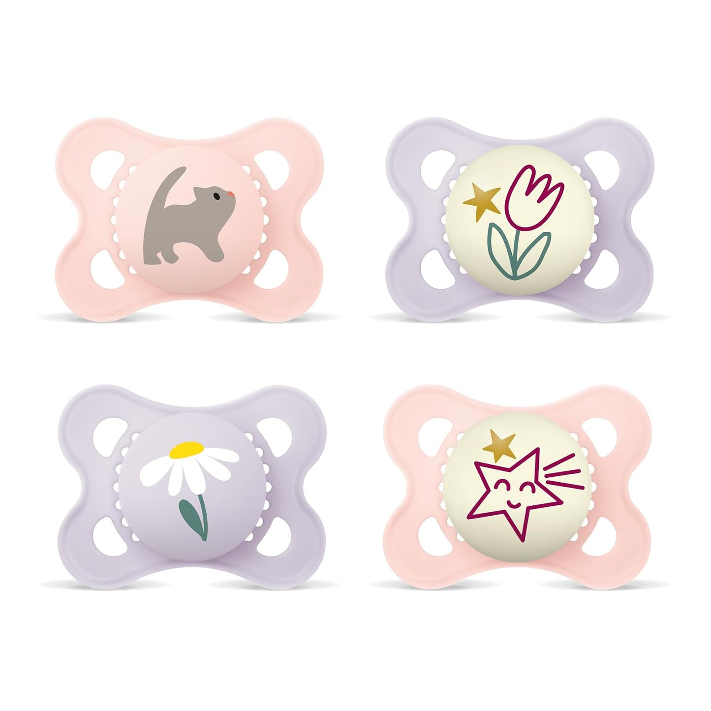 MAM Original smoczki uspokajające Day&Night 0-6m x4 ŚWIECĄCE