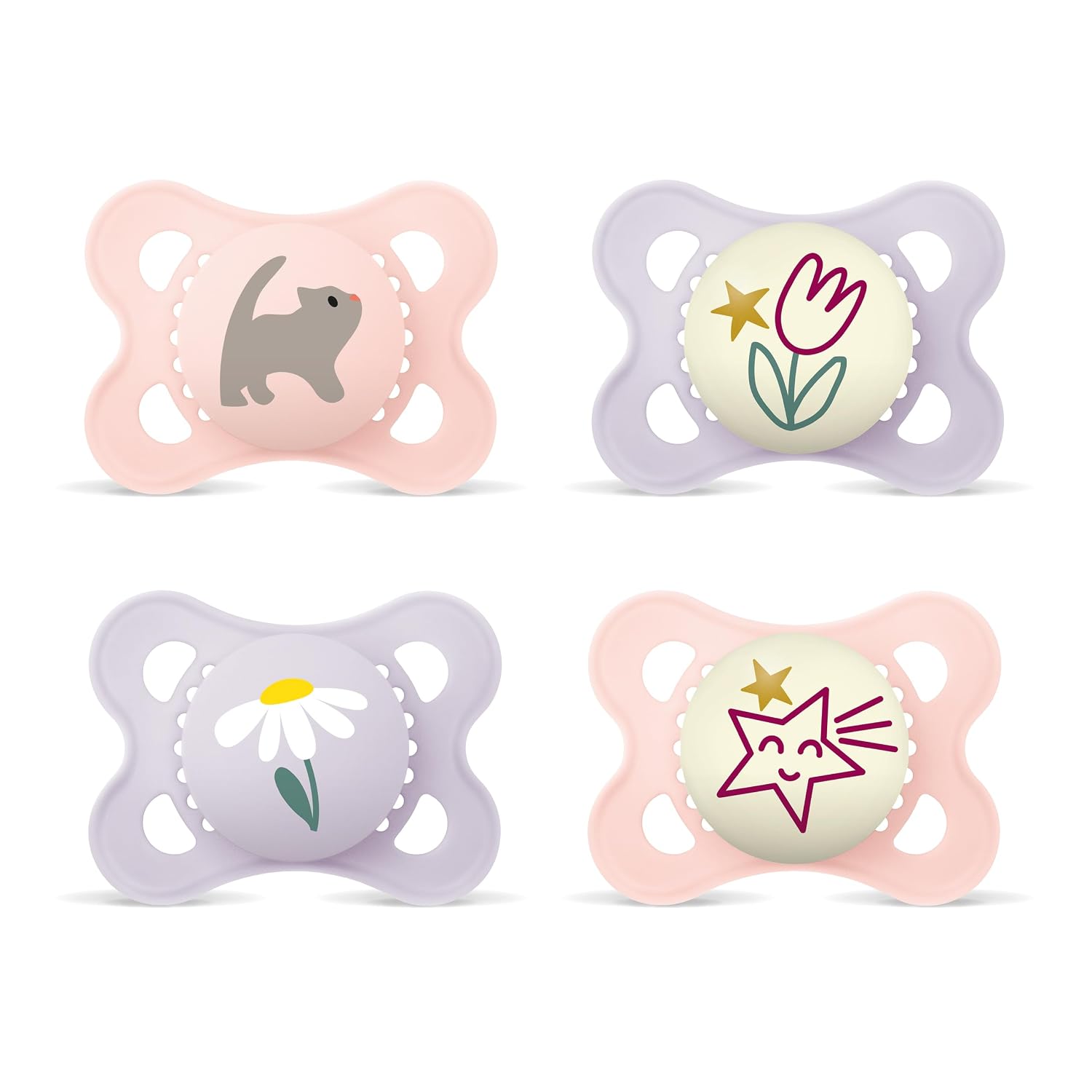 MAM Original smoczki uspokajające Day&Night 0-6m x4 ŚWIECĄCE