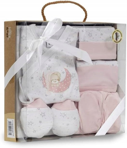 INTERBABY darilni komplet iz bambusa: pižama, kapa, nogavičke, slinček