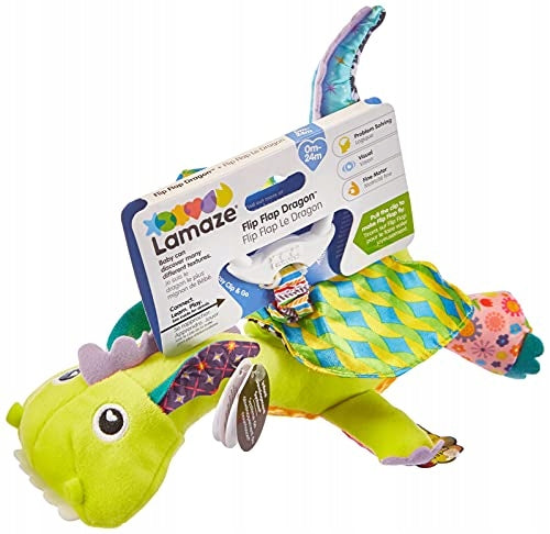 LAMAZE sonaglino giocattolo sensoriale DRAGO 24 x 26 cm