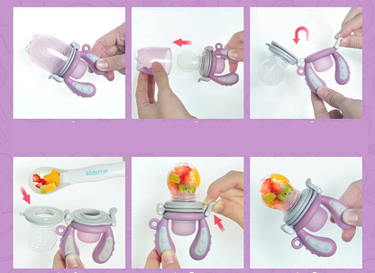 KIDSME hrănitor pentru fructe și jucărie de dentiție pentru copii de 4–24 luni
