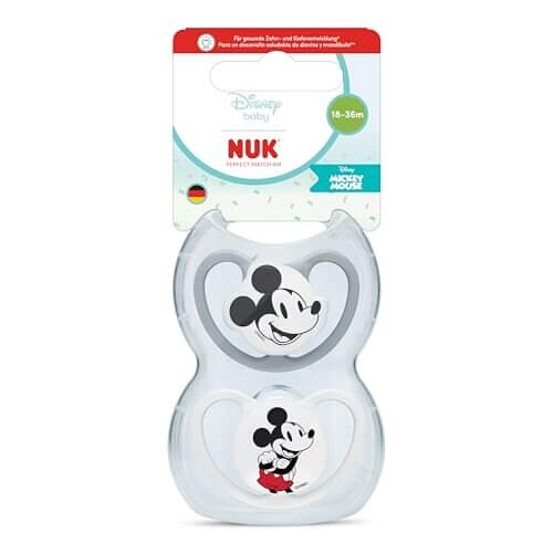 NUK Perfect Match Air smoczki 18-36 mies. z motywem Disney Mickey Mouse, ortodontyczne, z dużymi otworami wentylacyjnymi