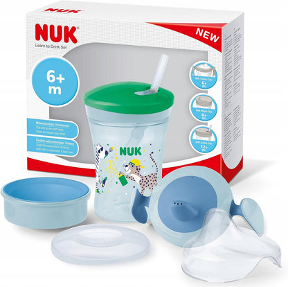 NUK zestaw do nauki picia kubek + 3 ustniki