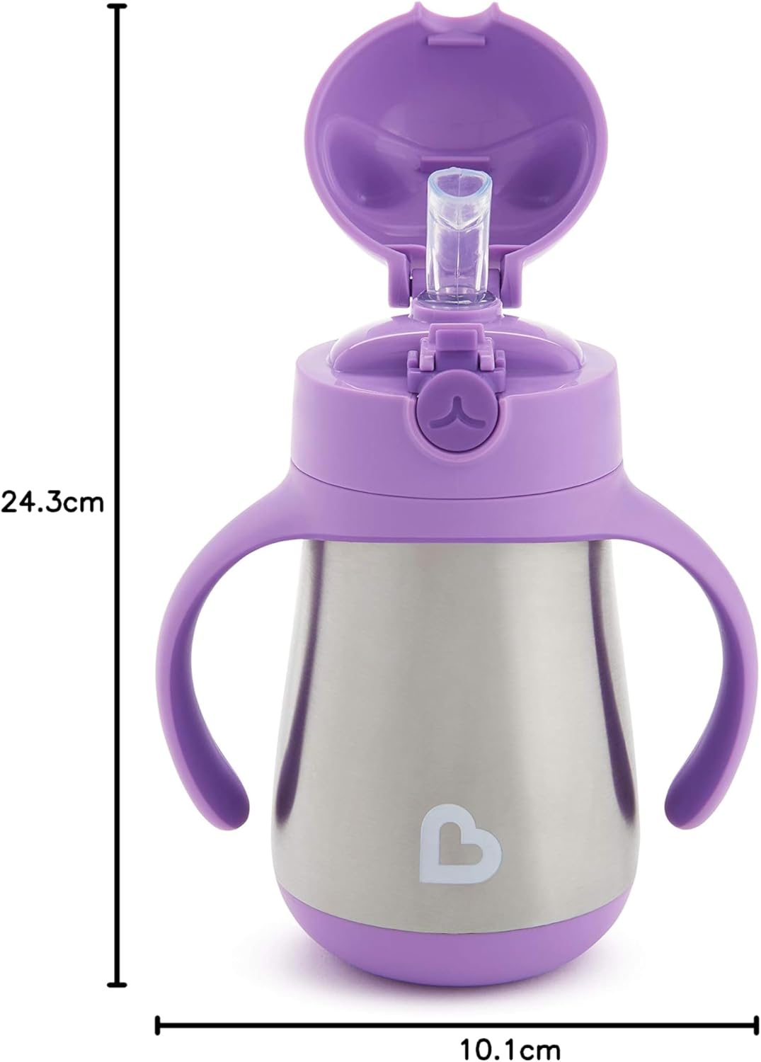 MUNCHKIN Cool Cat rozsdamentes acél, szívószálas itatópohár, 237 ml