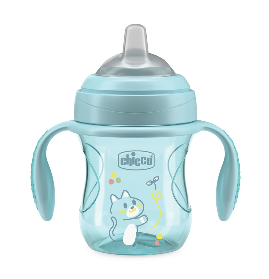 CHICCO Transition Cup cană anti-vărsare cu cioc și mânere, 200 ml, 4 luni+