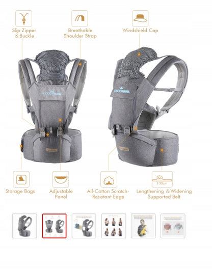 ECCOMUM nosidełko ergonomiczne z pasem biodrowym 6w1