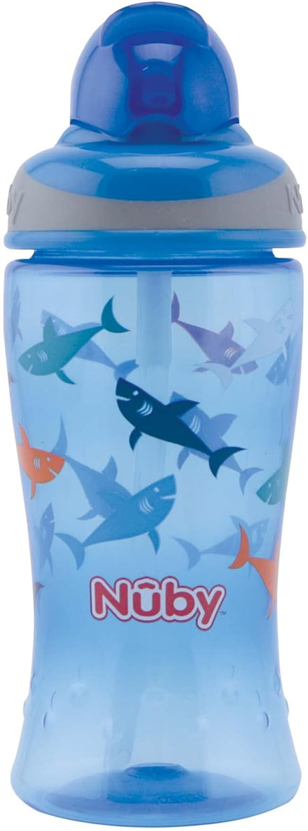 NUBY Flip-it Cup spillfri mugg med sugrör 12 m+ 360 ml HAIAR