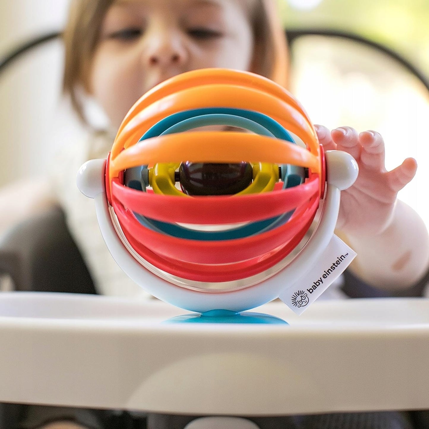 BABY EINSTEIN Sticky Spinner zabawka z grzechotką i przyssawką 3 m+
