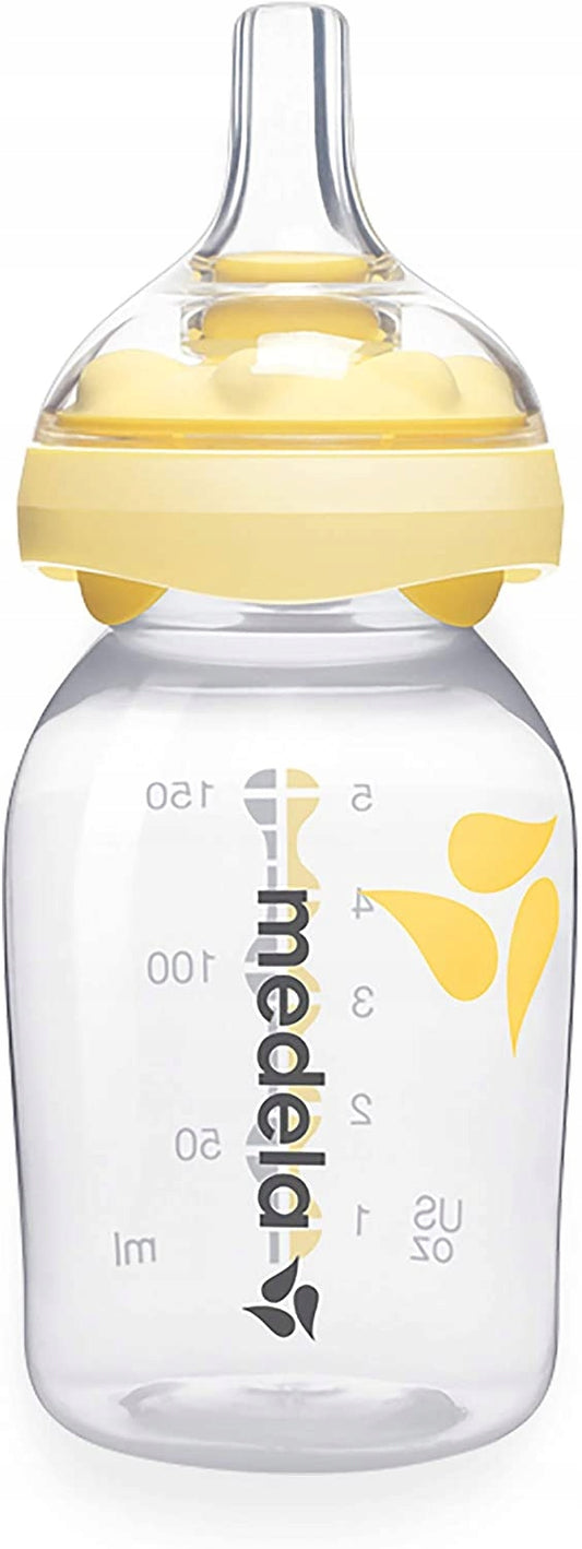 MEDELA butelka 150 ml + smoczek CALMA, żółta butelka dla niemowląt 0+ wolna od BPA