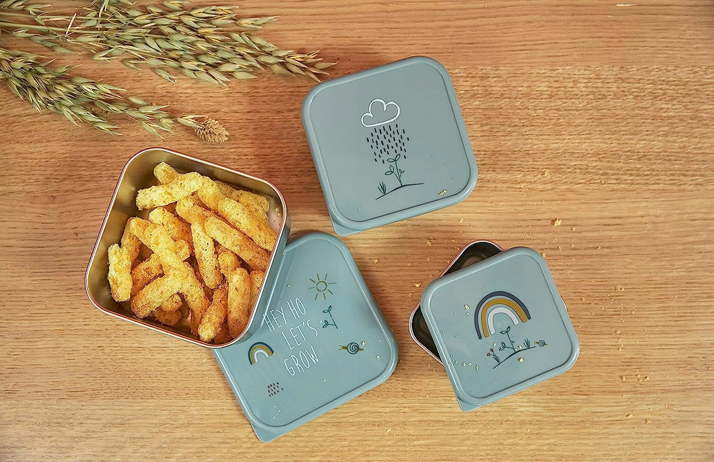 LASSIG Snackbox acél SNACKTARTÓ DOBOZOK x3