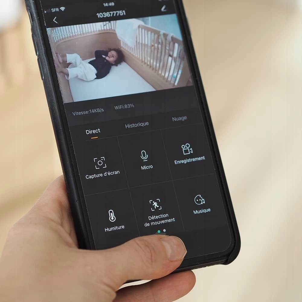 BEABA Zen Premium elektronisk barnvakt kamera 360° Full HD-app